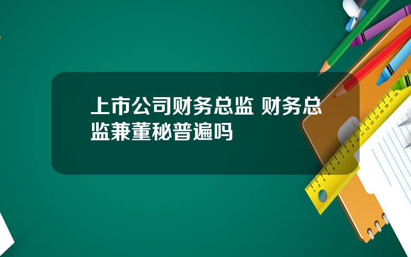 上市公司财务总监 财务总监兼董秘普遍吗
